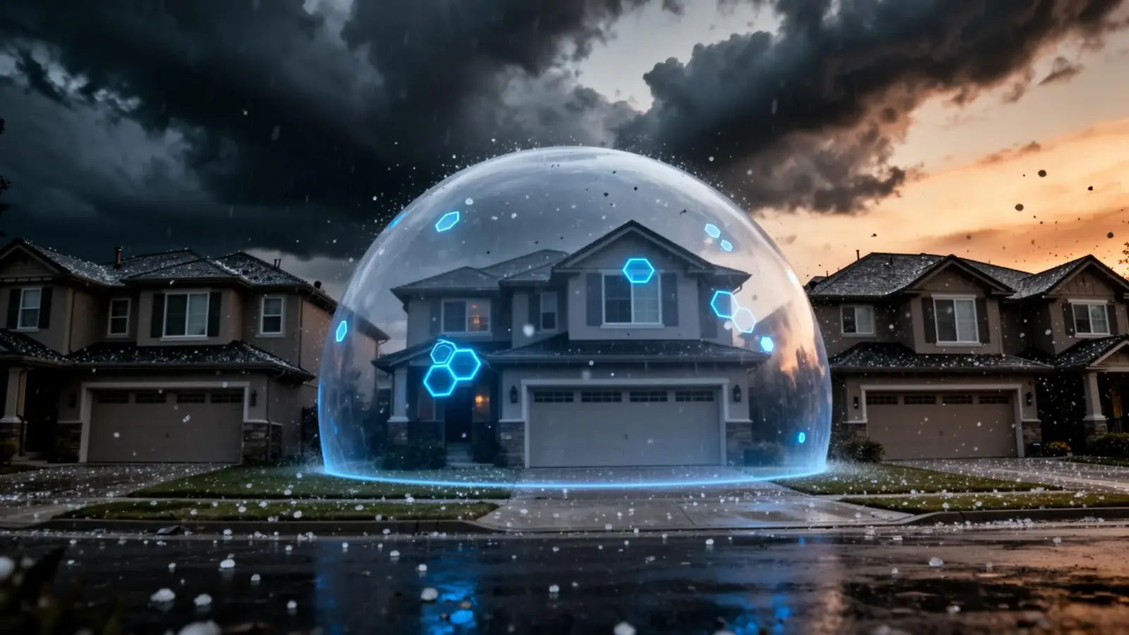 Dramatic hailstorm over Texas homes - Flying Cow Roofing
